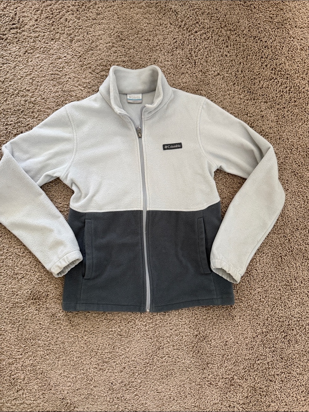 Columbia Two-Tone Fleece Jacket - Light Gray & Dark Gray